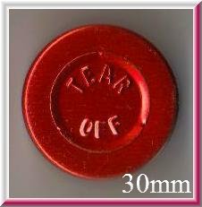red 30mm center tear off vial seal