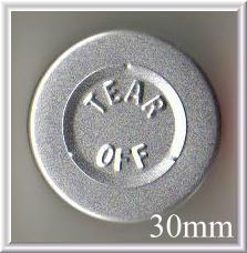 30mm center tear off vial seal silver